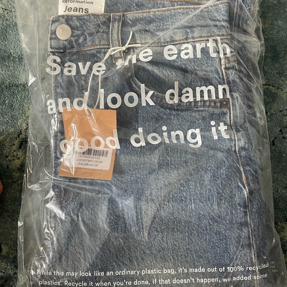 Reformation 28 Liza High Rise Straight Ling Jeans
